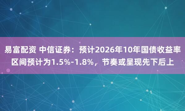 易富配资 中信证券：预计2026年10年国债收益率区间预计为1.5%-1.8%，节奏或呈现先下后上