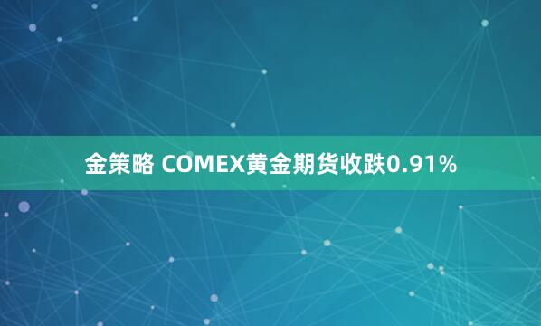 金策略 COMEX黄金期货收跌0.91%